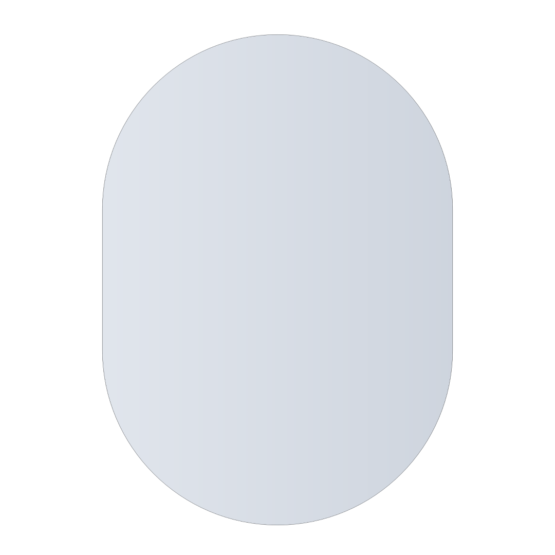Thermogroup Pill Shape Polished Edge Glue-to-Wall Mirror - DP5070GT