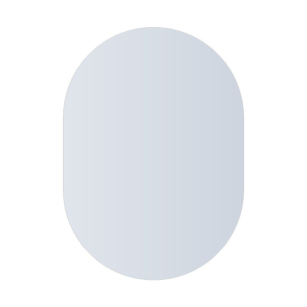 Thermogroup Pill Shape Polished Edge Glue-to-Wall Mirror Includes Demister - DP5070GTD