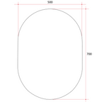 Thermogroup Pill Shape Polished Edge Glue-to-Wall Mirror Includes Demister - DP5070GTD