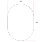 Thermogroup Pill Shape Polished Edge Glue-to-Wall Mirror - DP5070GT