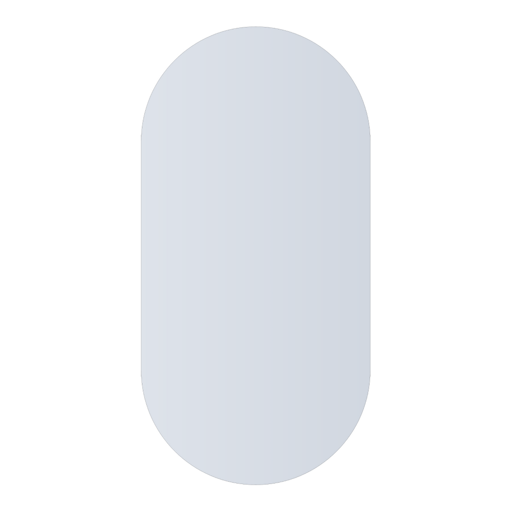 Thermogroup Ablaze Pill Shape Polished Edge Glue-to-Wall Mirror - DP6012GT