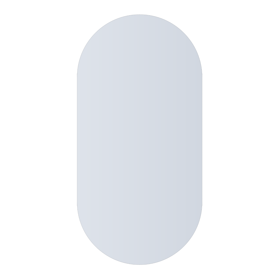 Thermogroup Ablaze Pill Shape Polished Edge Glue-to-Wall Mirror - DP6012GT