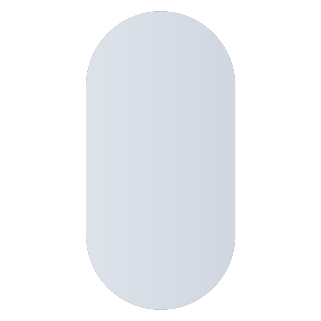 Thermogroup Ablaze Pill Shape Polished Edge Glue-to-Wall Mirror Includes Demister - DP6012GTD