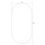 Thermogroup Ablaze Pill Shape Polished Edge Glue-to-Wall Mirror - DP6012GT