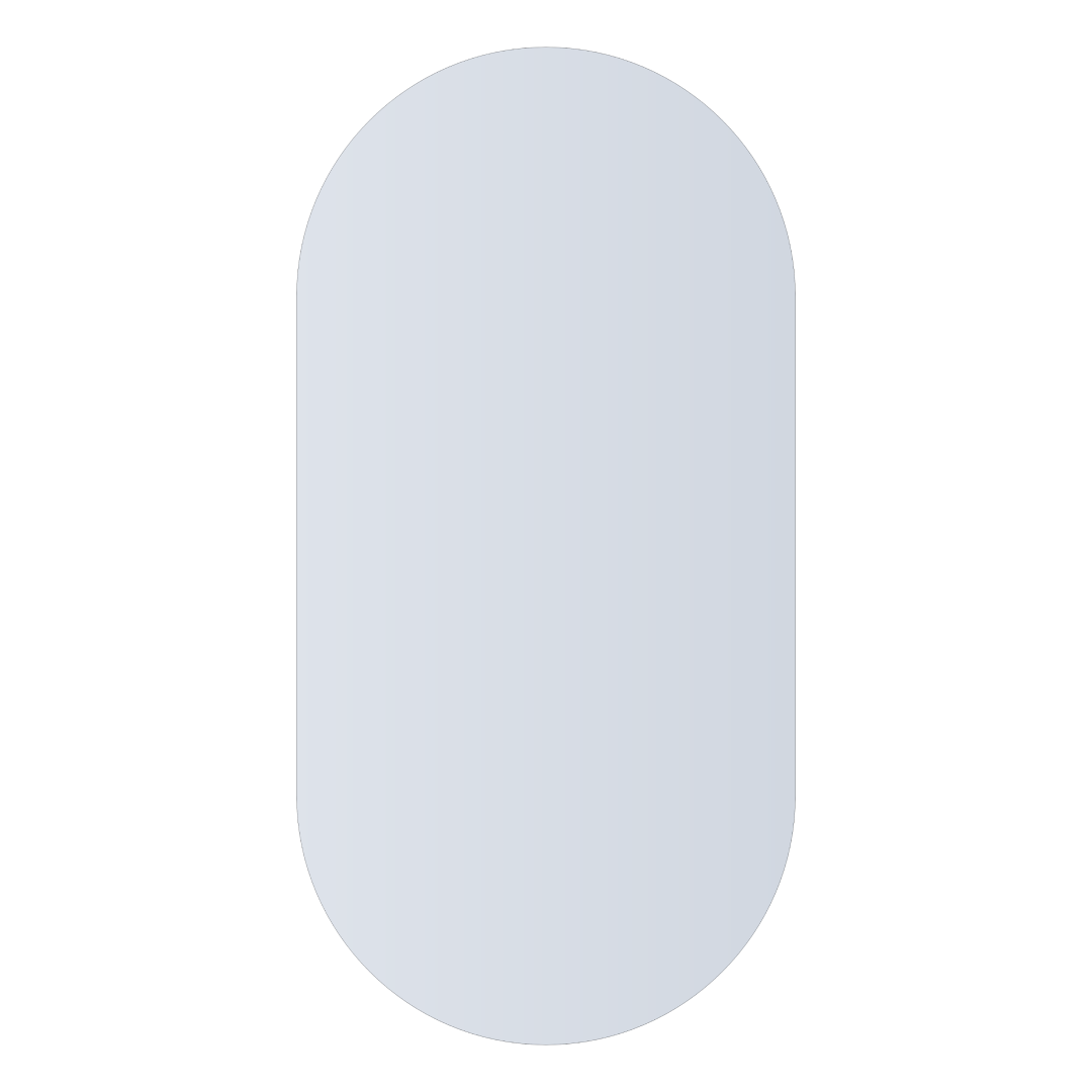 Thermogroup Ablaze Pill Shape Polished Edge Mirror with Hangers - DP6012HN