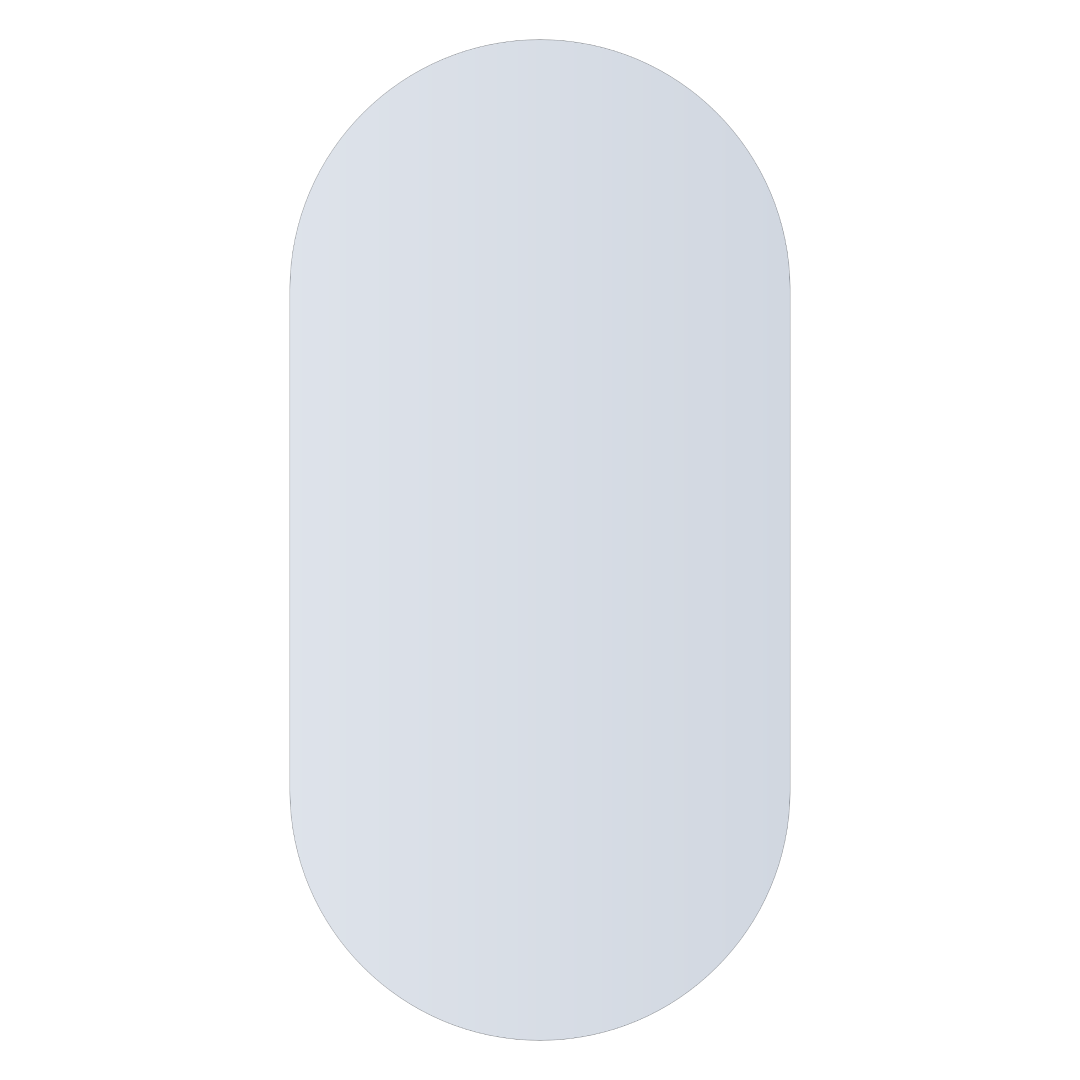 Thermogroup Pill Shape Polished Edge Mirror with Hangers Includes Demister - DP6012HND