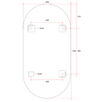 Thermogroup Pill Shape Polished Edge Mirror with Hangers Includes Demister - DP6012HND