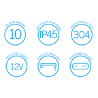 Thermorail 12V Flat Pill 632 Single Bar Heated Towel Rail - DSP6 Polished Stainless Steel