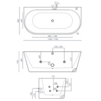 Decina Alegra Contour 1500 Back-to-Wall Freestanding Spa Bath - AG1500BTWCNW