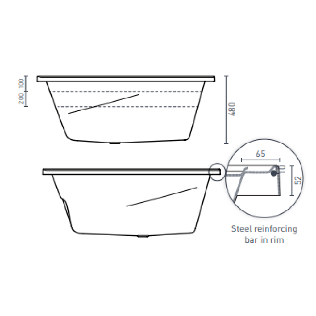 Decina Angelique 1295 Contour 14 Jet Spa Bath - AN1295CNSPAWC