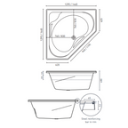 Decina Angelique 1465 Inset Corner Bath - AN1465W