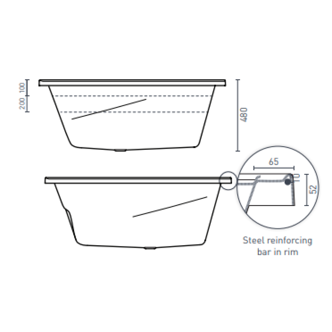 Decina Angelique 1465 Contour 14 Jet Spa Bath - AN1465CNSPAWC