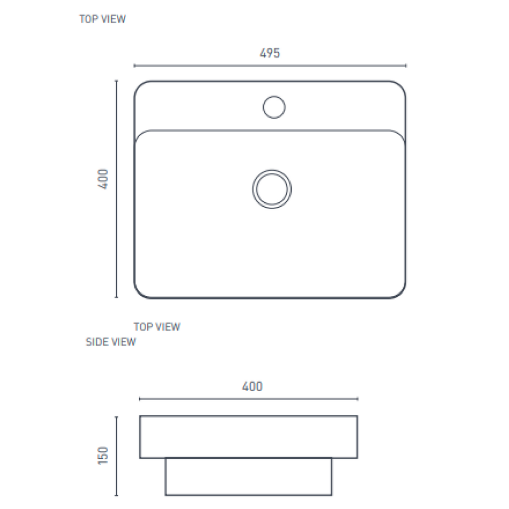 Decina Aria 495 Semi Inset Basin - ARB49SIW