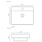 Decina Aria 495 Semi Inset Basin - ARB49SIW