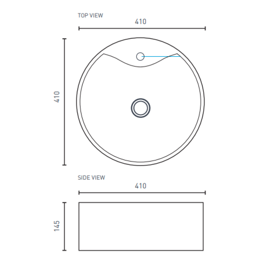 Decina Caval 410 Counter Top Basin - CABCT4W