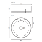 Decina Caval 460 Semi Recessed Basin - CABRO