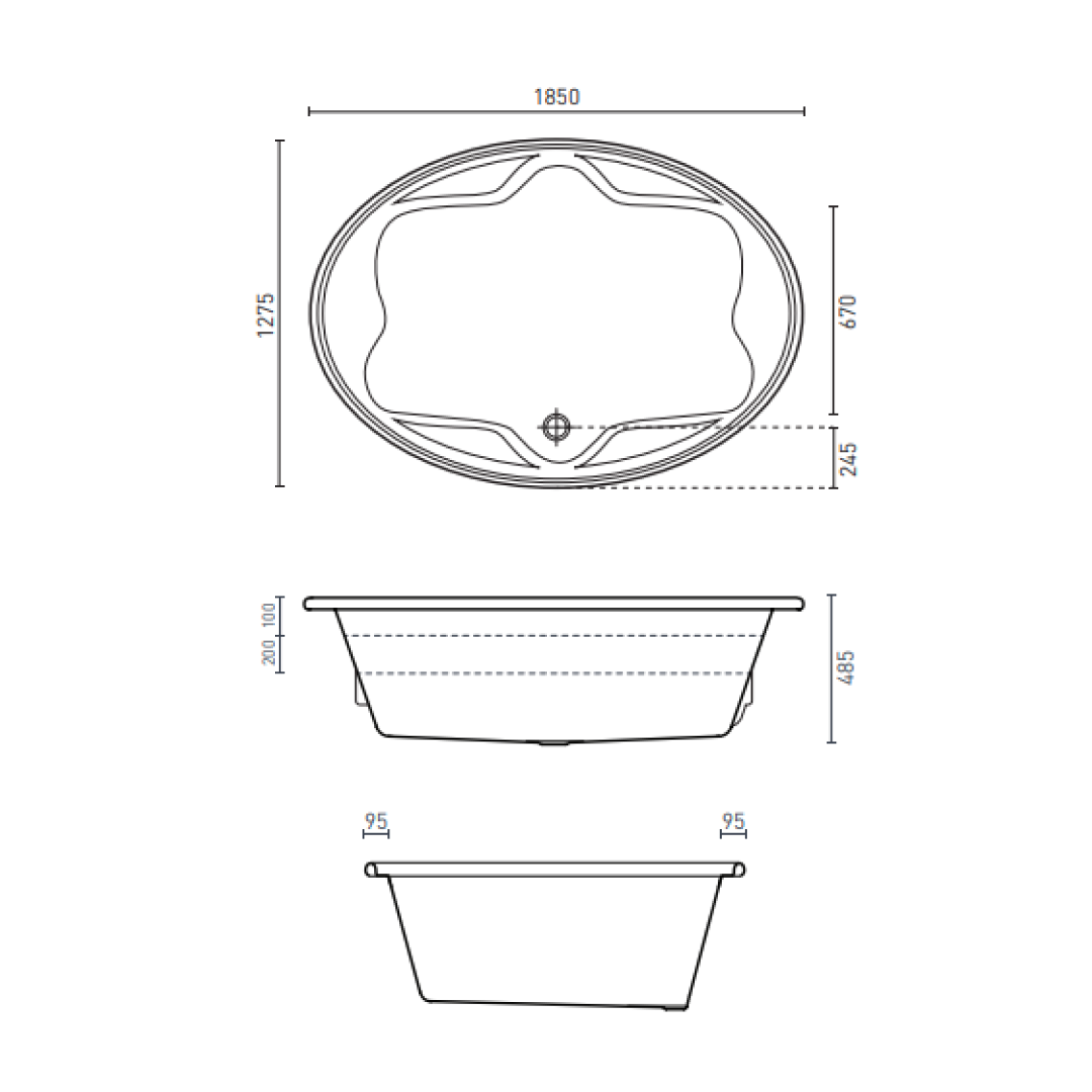 Decina Duo 1850 Island Bath - DU1850W
