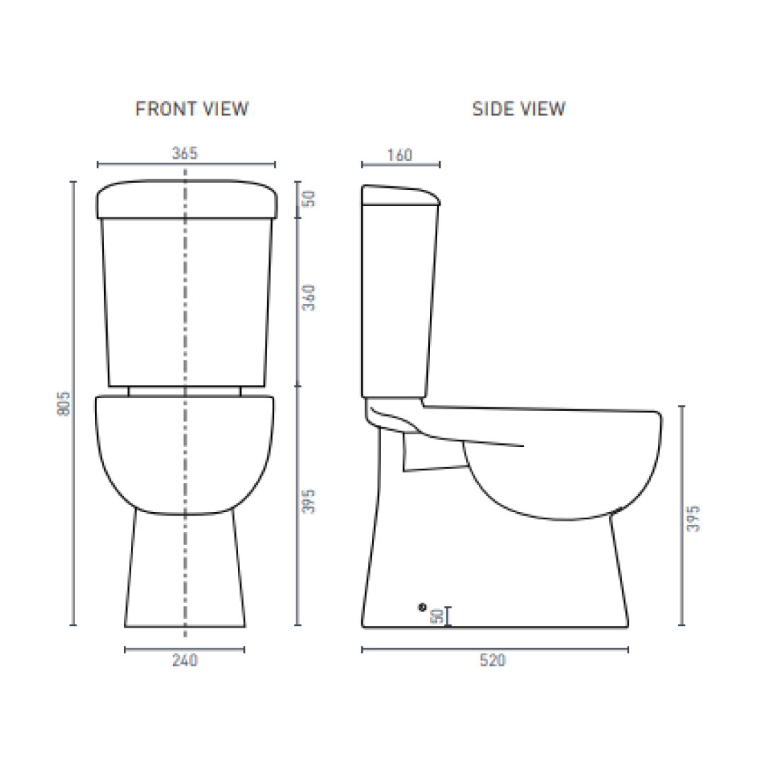 Decina Novara Rimless Close Coupled Toilet Suite - NOTSCCS
