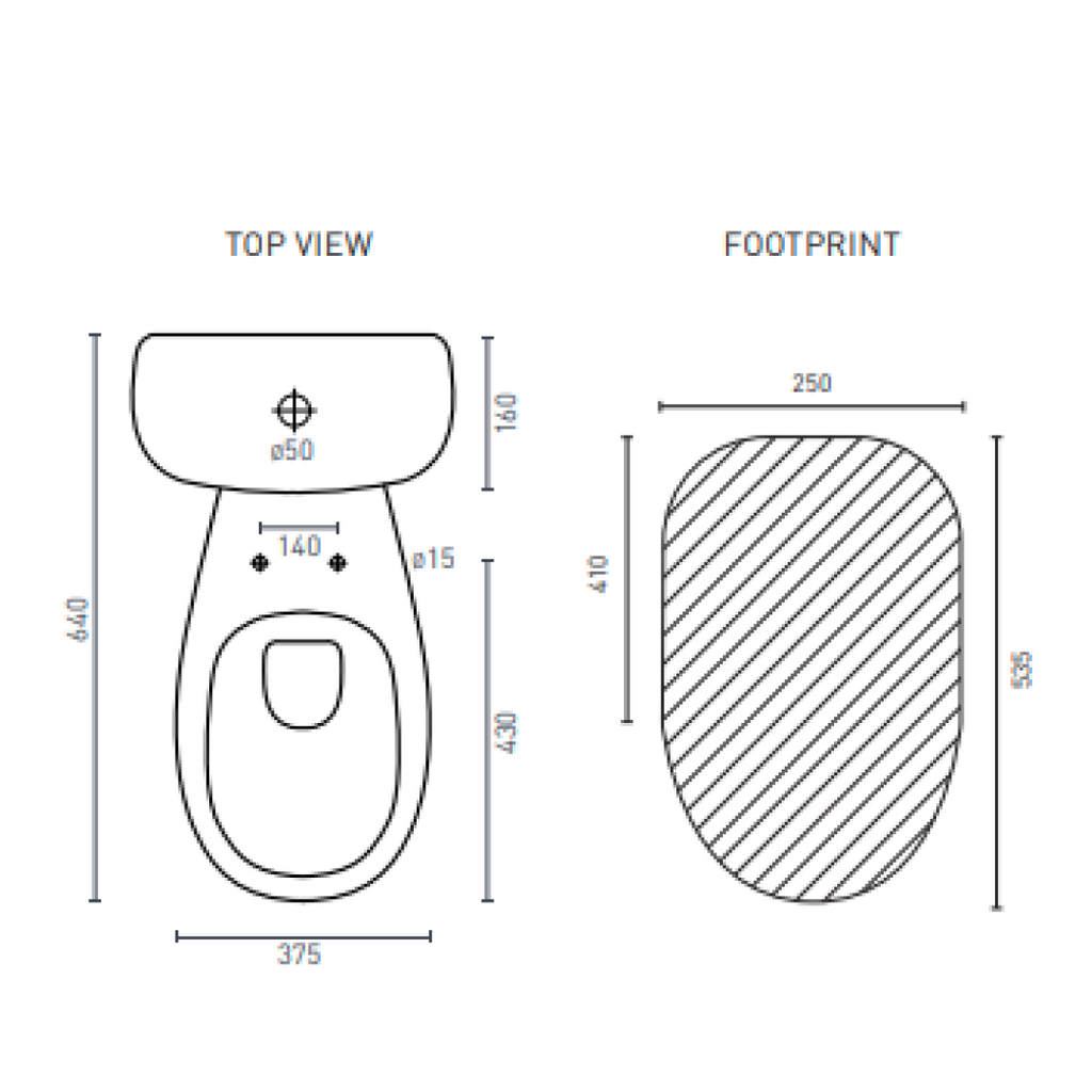 Decina Novara Rimless Close Coupled Toilet Suite - NOTSCCS