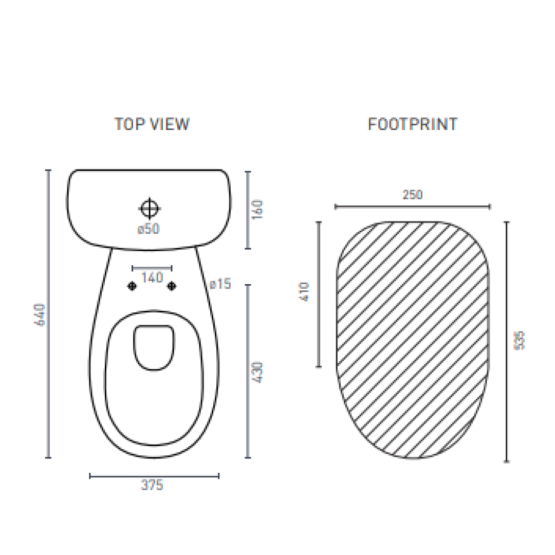 Decina Novara Rimless Close Coupled Toilet Suite - NOTSCCS