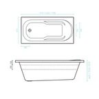 Decina Prima 1635mm Santai 10-Jet Spa Bath - PR1650SAN10JW