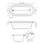 Decina Uno 1700 Contour 12 Jet Spa Bath - UN1700CNSPAWC