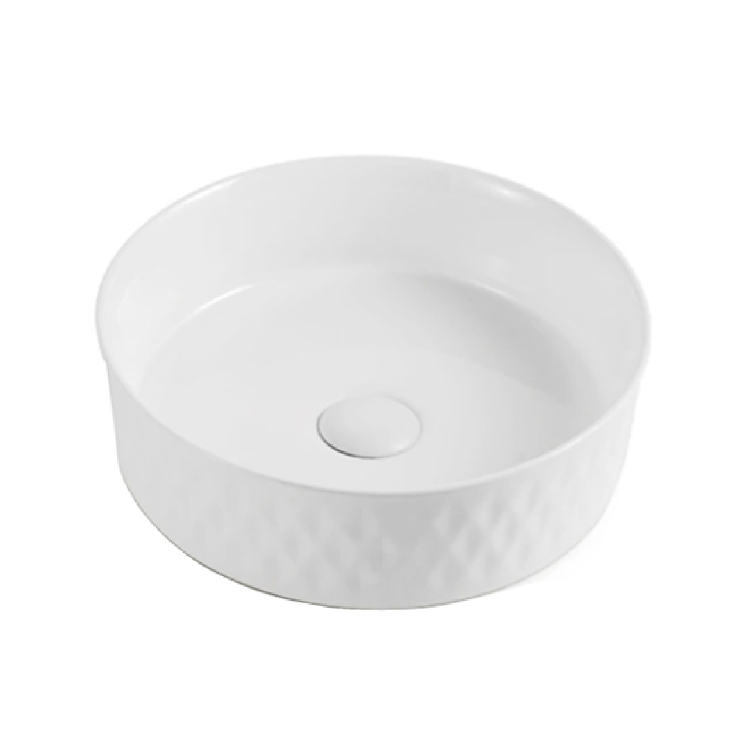 Decina Florencia Diamond Gloss White Basin - FLBWGD