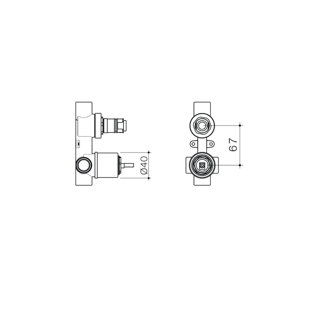 Caroma EasySwitch Universal Bath/Shower Mixer w/Diverter In-Wall Body - 99659