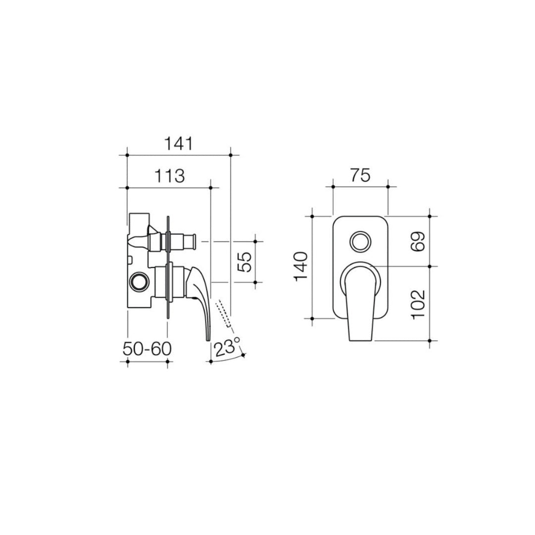 Dorf Hugo Bath-Shower Mixer with Diverter - Chrome - 6502.04