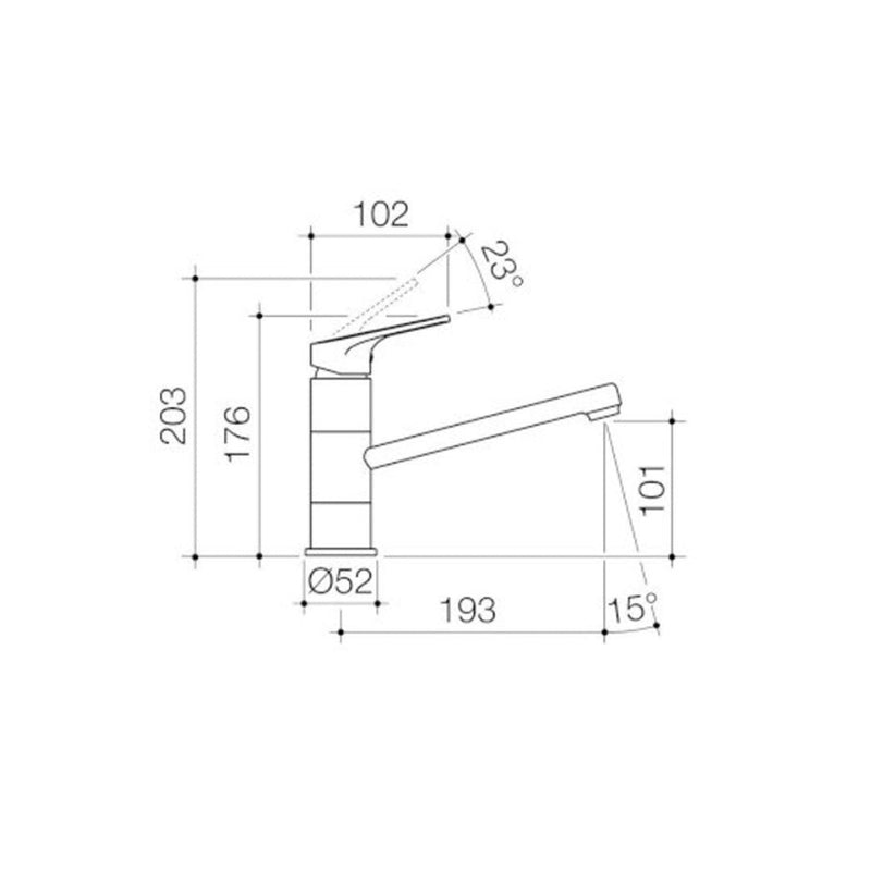 Dorf Kip Sink Mixer - Chrome