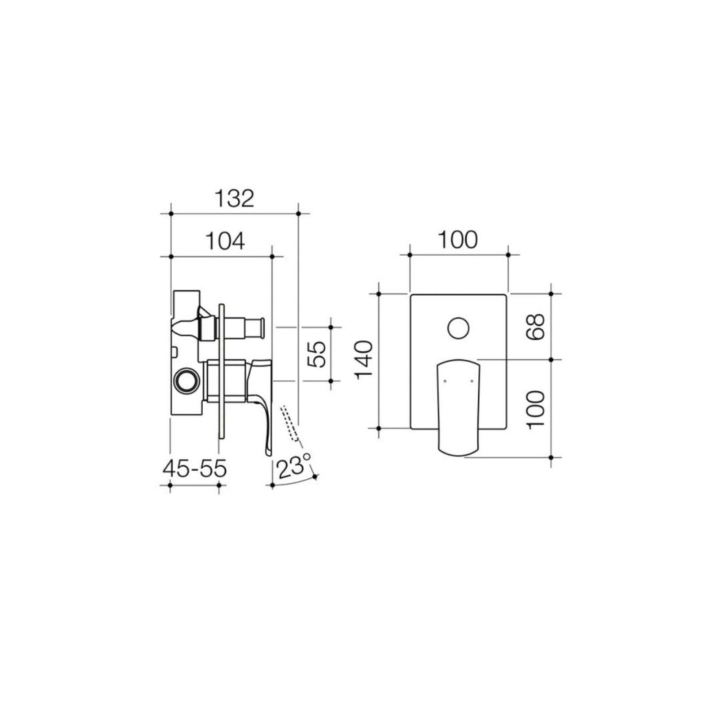 Dorf Napoleon Bath-Shower Mixer with Diverter - Chrome - 6512.04