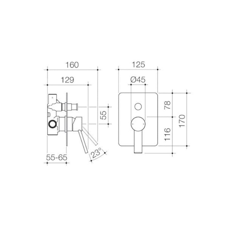 Dorf Villa Bath-Shower Mixer with Diverter - Gun Metal