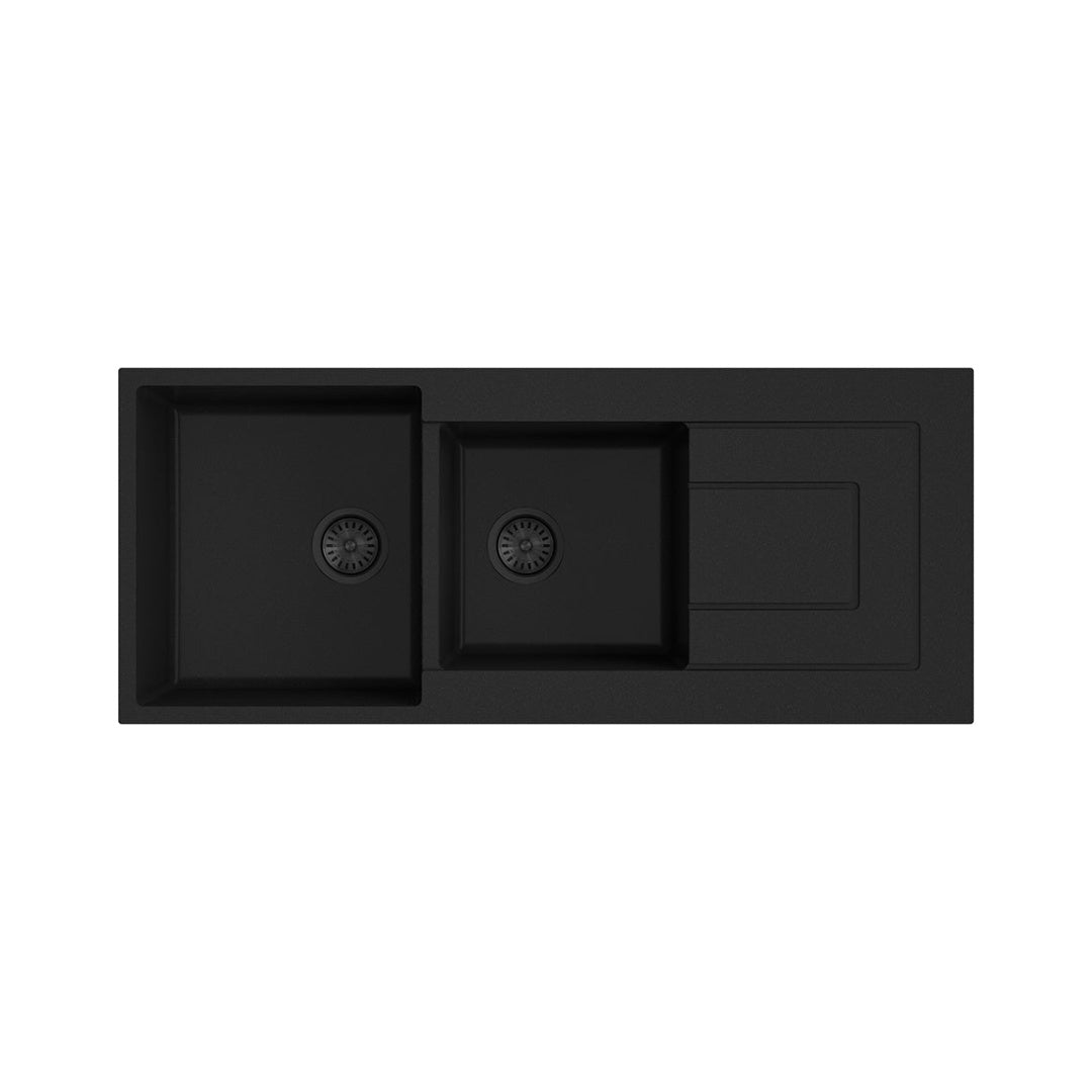 Argent Grace 1160mm 1 & 3/4 Sink w/Drainer - Matte Black - KS5116220NMB