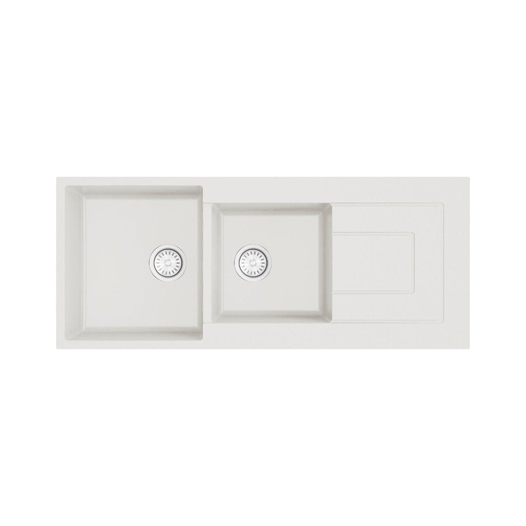 Argent Grace 1160mm 1 & 3/4 Sink w/Drainer - White - KS5116220NWH