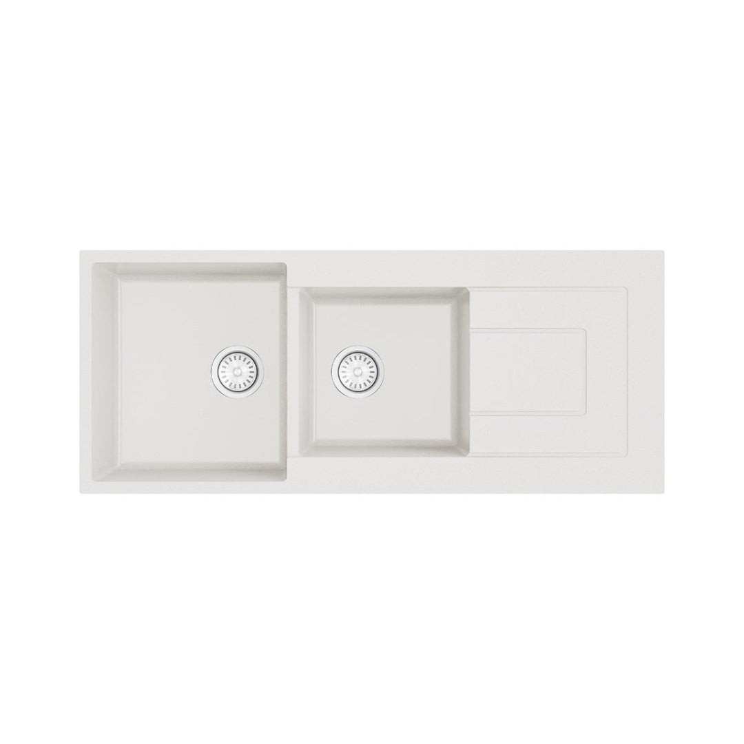 Argent Grace 1160mm 1 & 3/4 Sink w/Drainer - White - KS5116220NWH