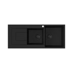 Argent Grace 1160mm 1 & 3/4 Sink w/Drainer Matte Black - 1 Taphole - KS5116224LMB