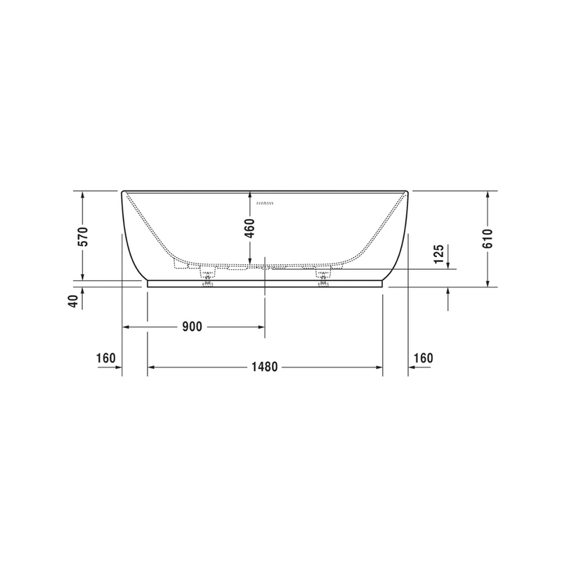 Duravit Luv 1800mm Freestanding Bath With Overflow and Waste - Alpine White