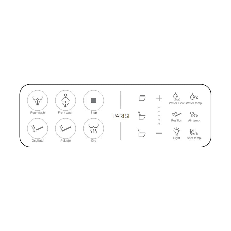 Parisi Aqua Intelligent Bidet Seat - Side Inlet EC114