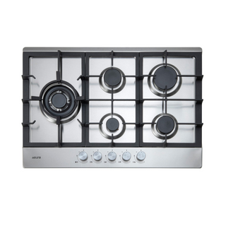 Euro Appliances 75cm Stainless Steel Gas Cooktop 5 Burner Left Wok - ECT75G5X
