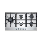 Euro Appliances 90cm Stainless Steel 5 Burner Gas Cooktop Left Hand Wok - ECT90G5X