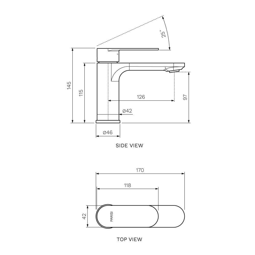 Parisi Ellisse II Basin Mixer - Fucile - EE2.01-1H.50