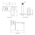 Parisi Ellisse II Wall Mixer with 160mm Spout on Elliptical Plate - Fucile - EE2.01-2E160.50