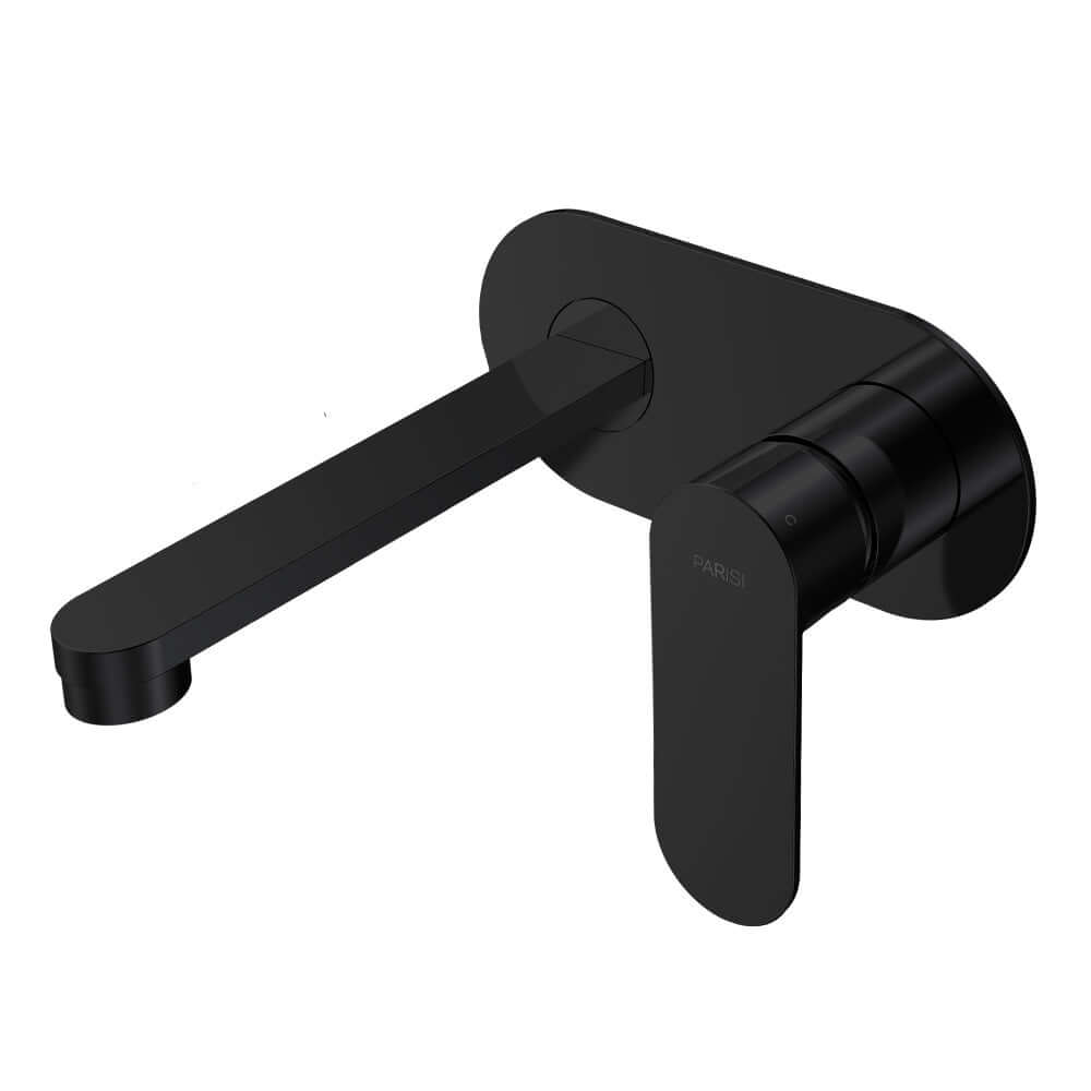 Parisi Ellisse II Wall Mixer with 160mm Spout on Elliptical Plate - Matte Black - EE2.01-2E160.02