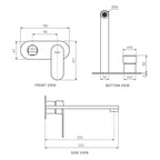 Parisi Ellisse II Wall Mixer with 220mm Spout on Elliptical Plate - Brushed Nickel - EE2.01-2E220.41