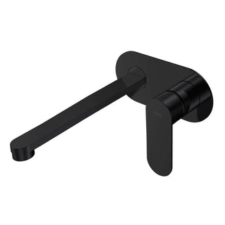 Parisi Ellisse II Wall Mixer with 220mm Spout on Elliptical Plate - Matte Black - EE2.01-2E220.02