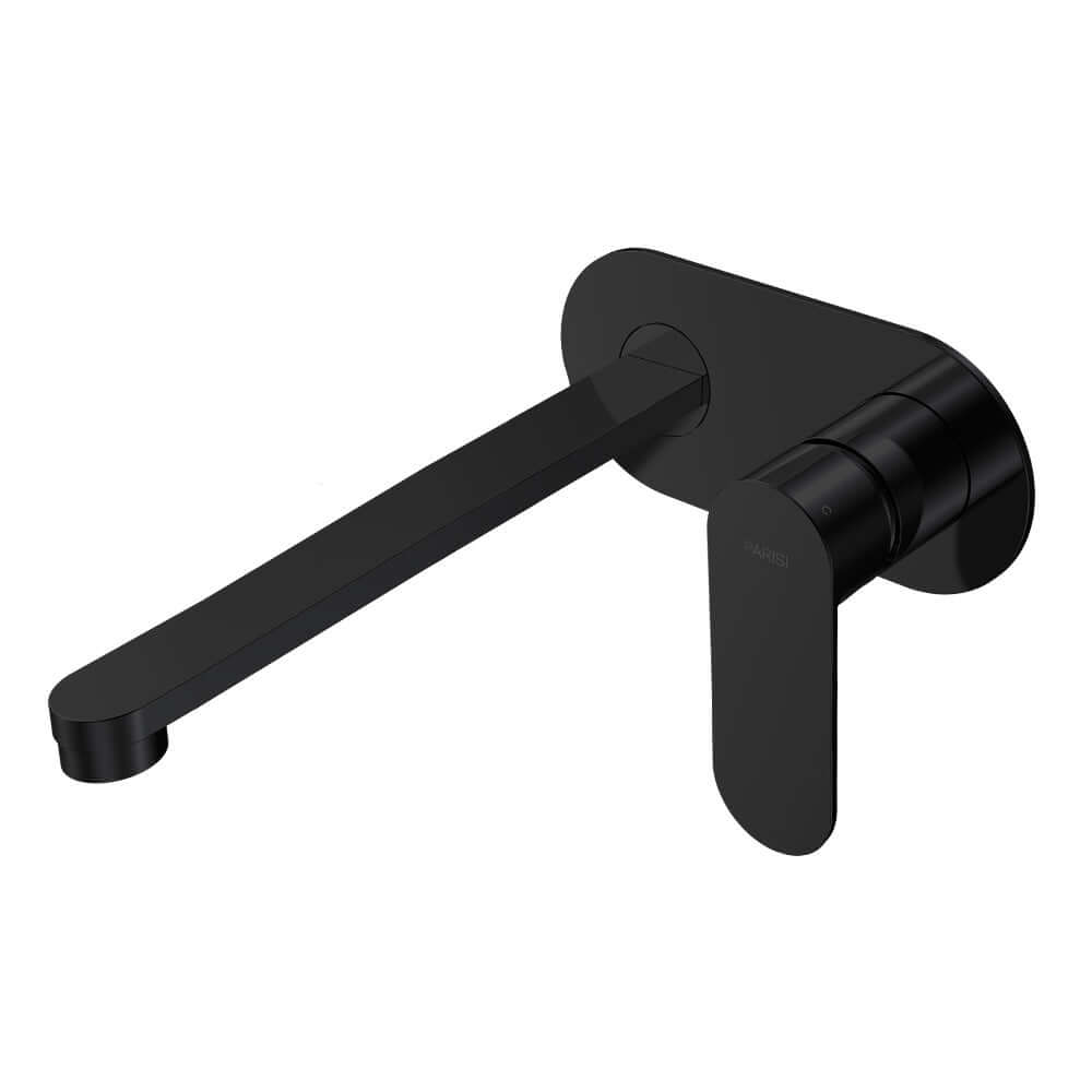 Parisi Ellisse II Wall Mixer with 220mm Spout on Elliptical Plate - Matte Black - EE2.01-2E220.02
