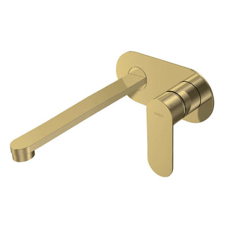 Parisi Ellisse II Wall Mixer with 220mm Spout on Elliptical Plate - Brushed Brass - EE2.01-2E220.46