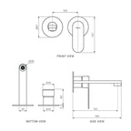 Parisi Ellisse II Wall Mixer with 160mm Spout (Individual Flanges) - Brushed Brass - EE2.01-2RF160.46