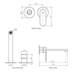 Parisi Ellisse II Wall Mixer with 220mm Spout (Individual Flanges) - Matte Black - EE2.01-2RF220.02