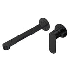 Parisi Ellisse II Wall Mixer with 220mm Spout (Individual Flanges) - Matte Black - EE2.01-2RF220.02